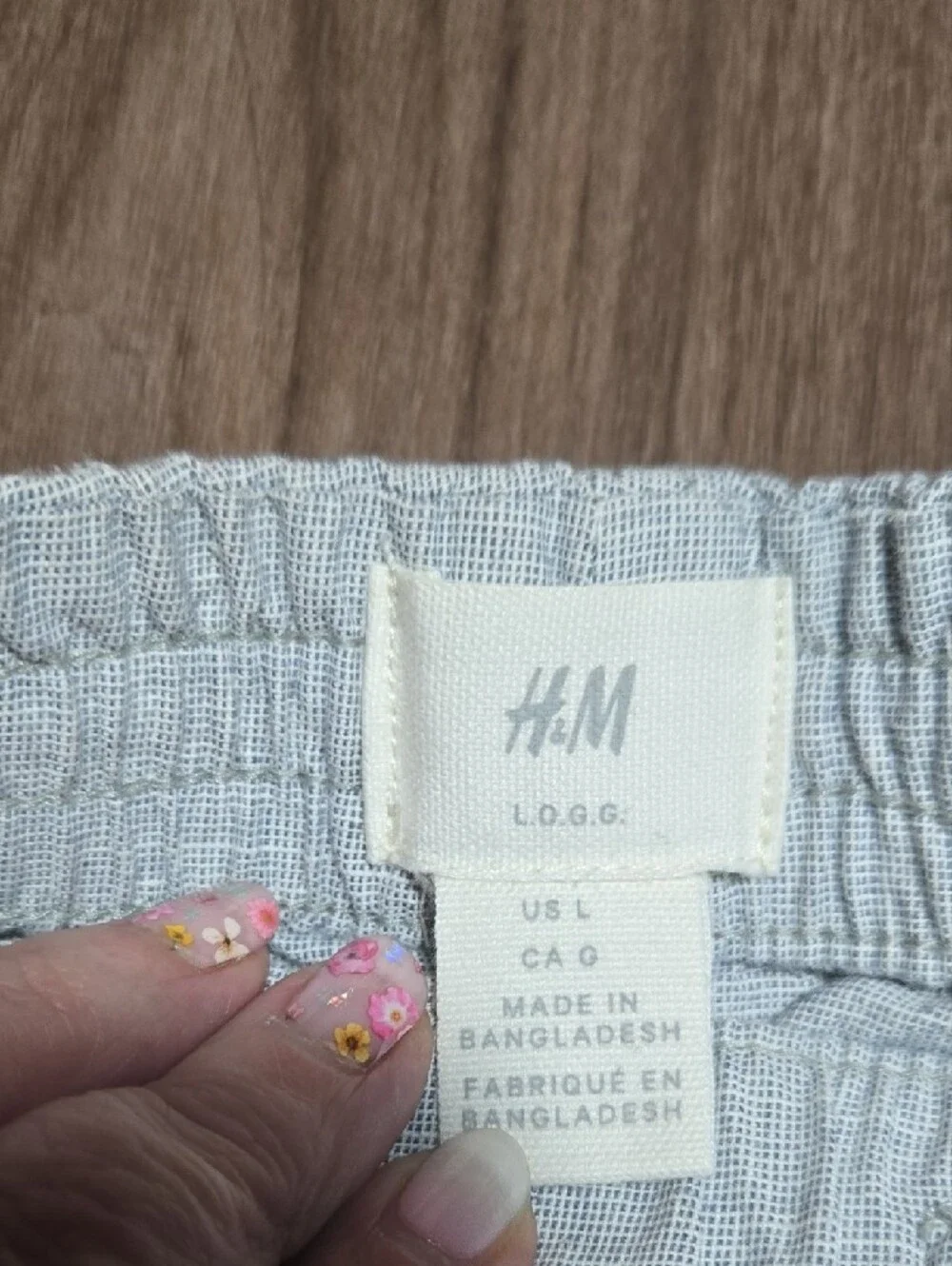 H&M Unisex Light Gray Drawstring Pants